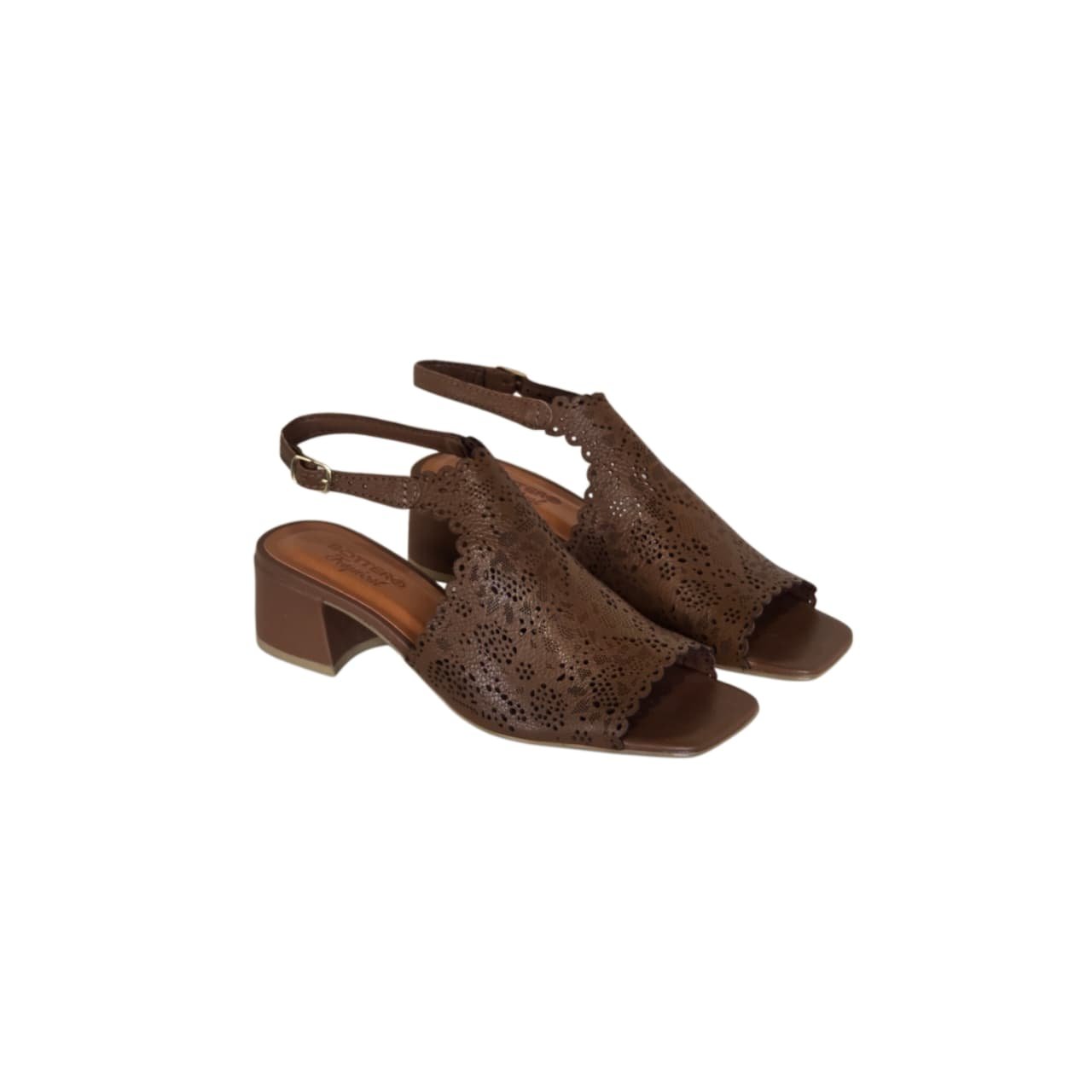Bottero Sandalia Slingback em Couro Salto 4,5 cm Ref. 374019 Chocolate 2
