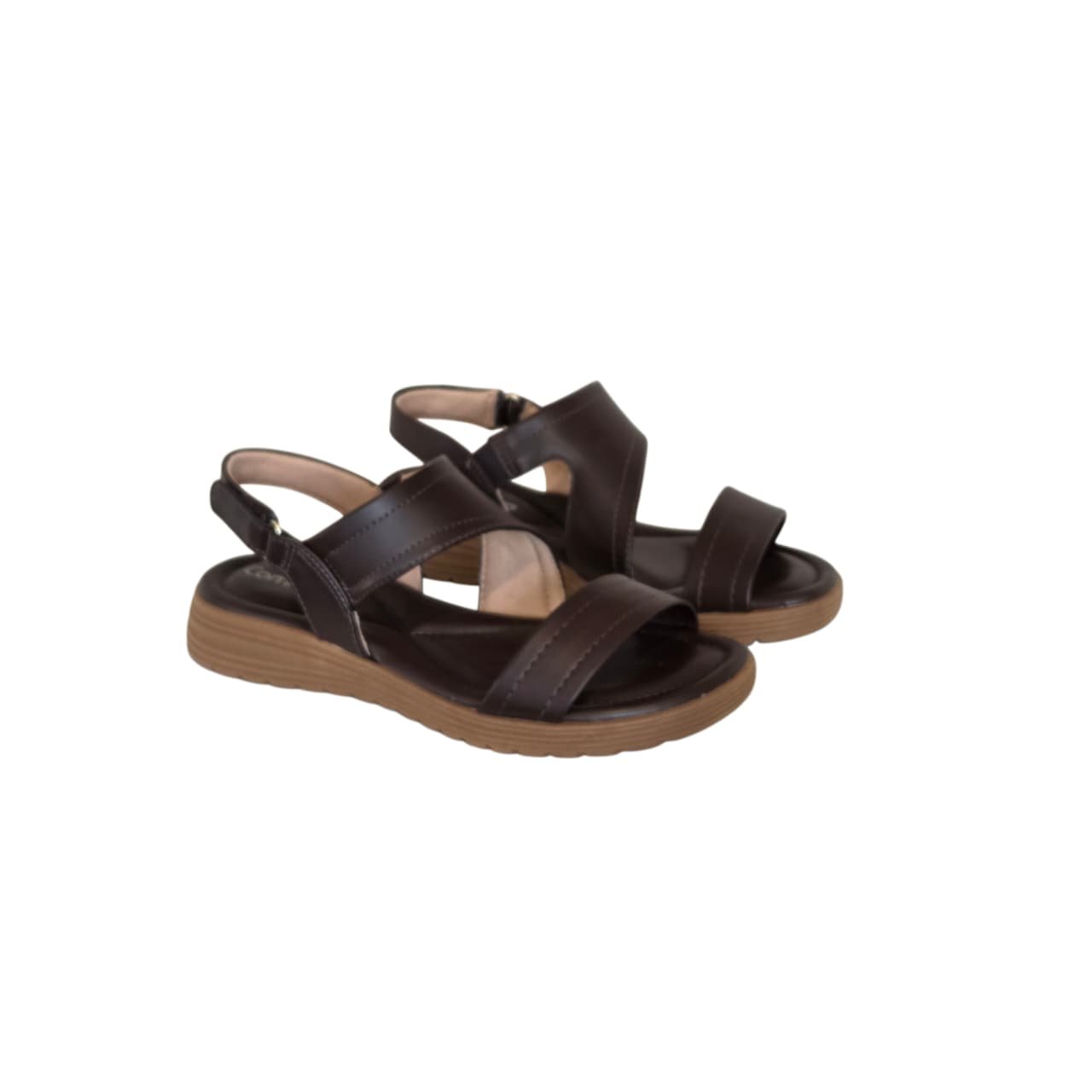 Comfortflex Sandalia Papete Feminina com Velcro Ref. 2651401 Marrom 2