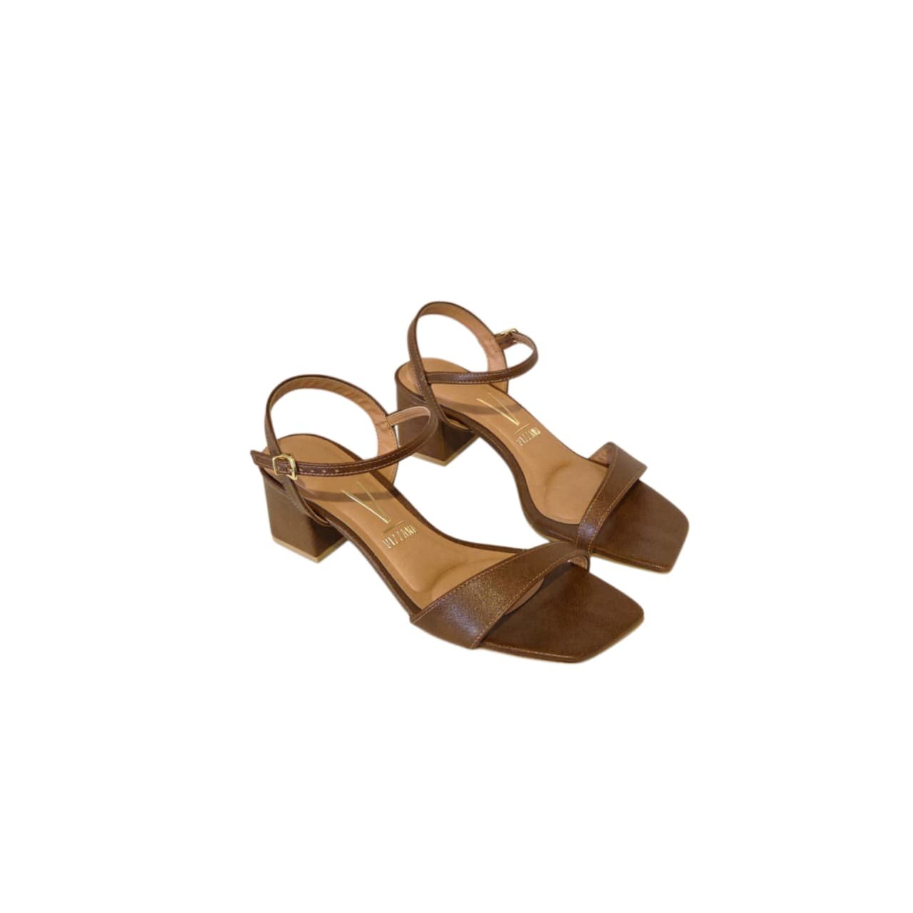 Vizzano Sandalia Feminina Salto Blcoo 5 cm Ref. 6579.100 Castanho 2