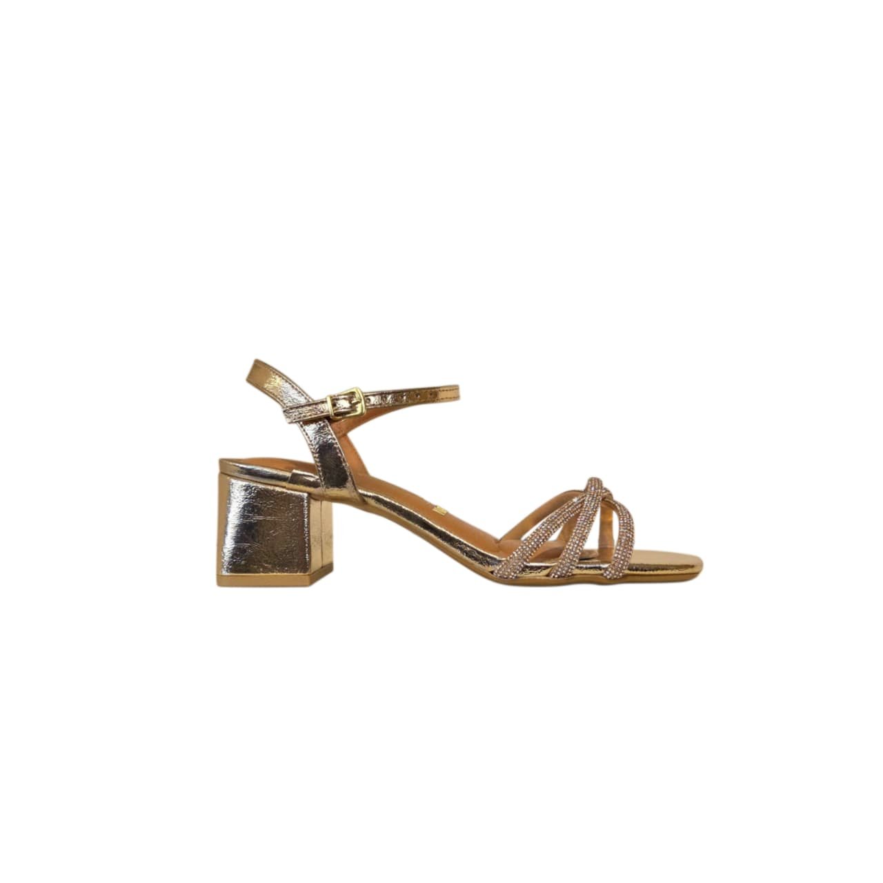Vizzano Sandalia Feminina Metalizada Salto 5 cm Ref. 6579.206