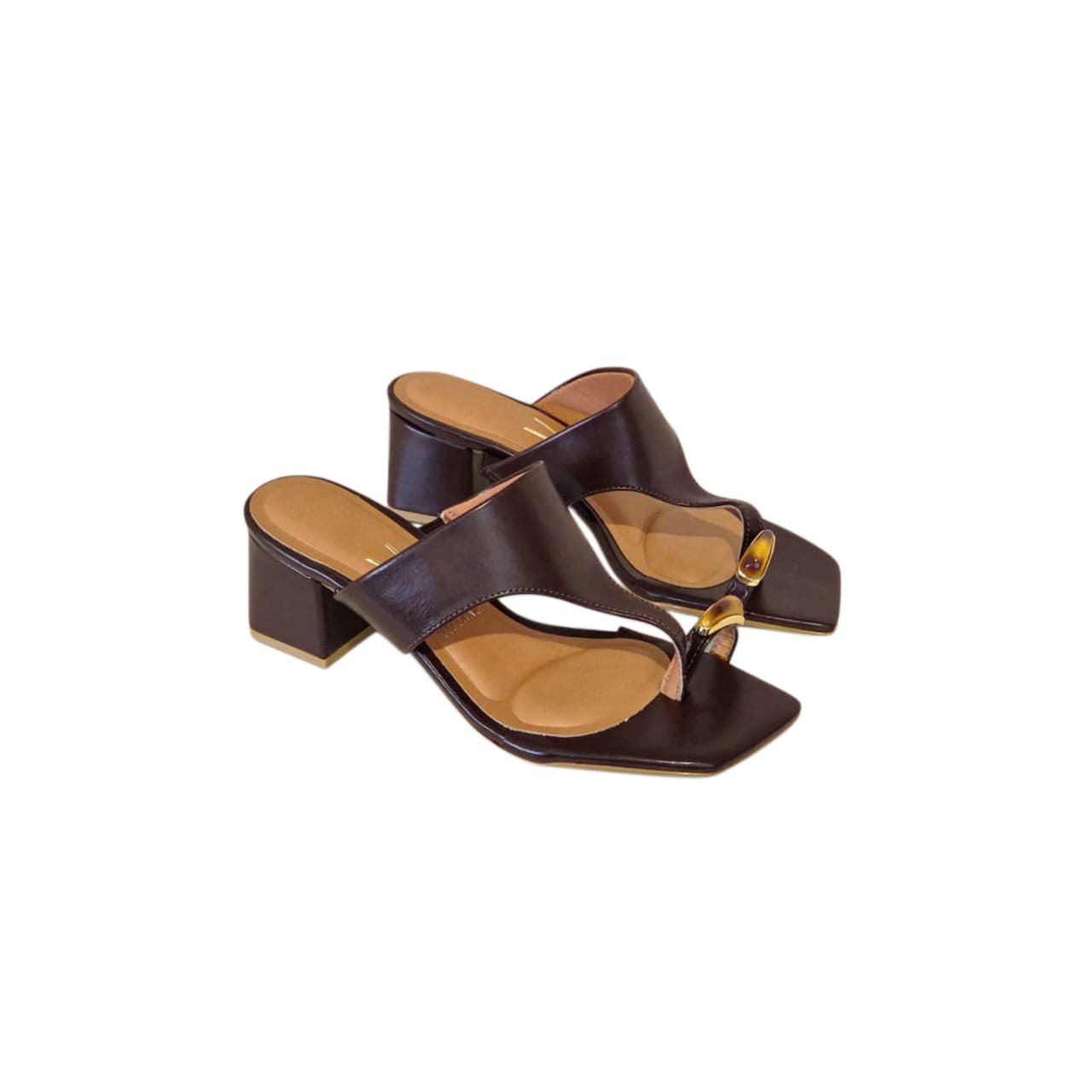 Vizzano Tamanco Feminino Salto Bloco 5 cm Ref. 6579.102 Cacau 2