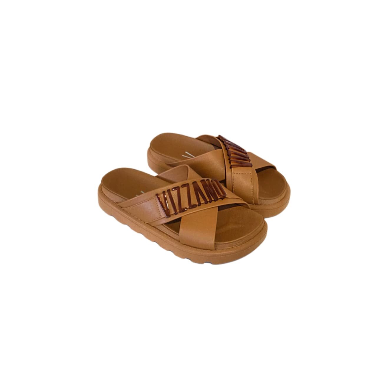Vizzano Chinelo Flatform Tratorado Tira Cruzada Ref.6510.122 Camel 2