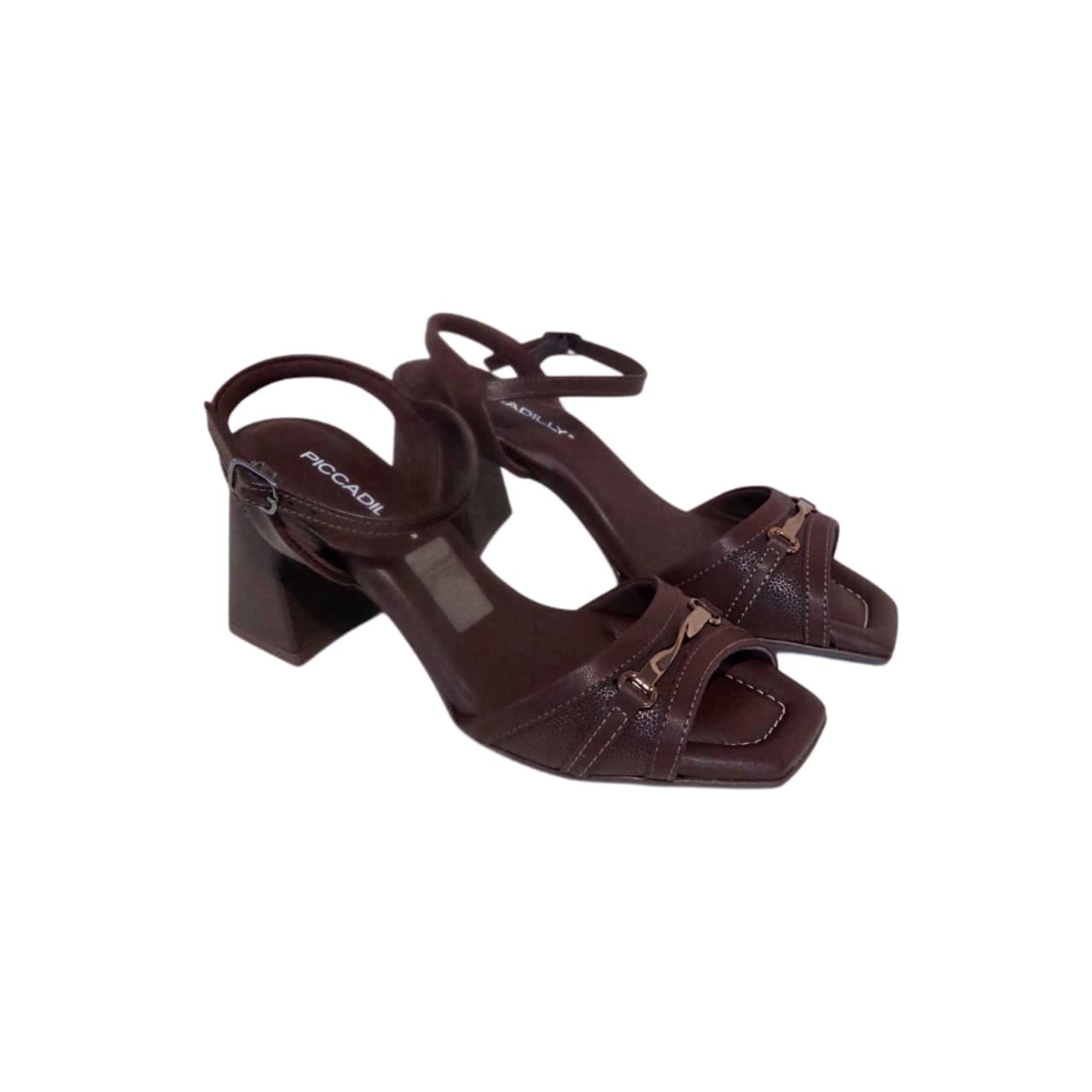 Piccadilly Sandalia Feminina Salto Bloco 7 cm Ref. 626064 Cacau 6