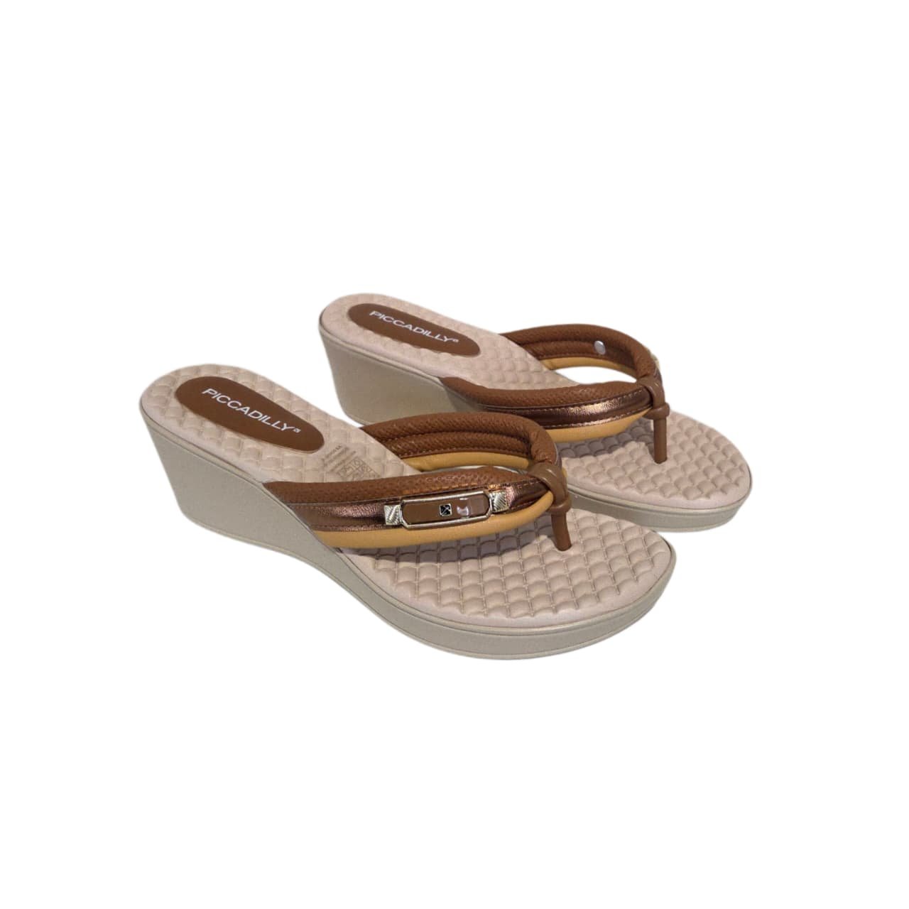 Piccadilly Chinelo de Dedo Anabela Salto 5,5 cm Ref. 540417 Mascavo 2
