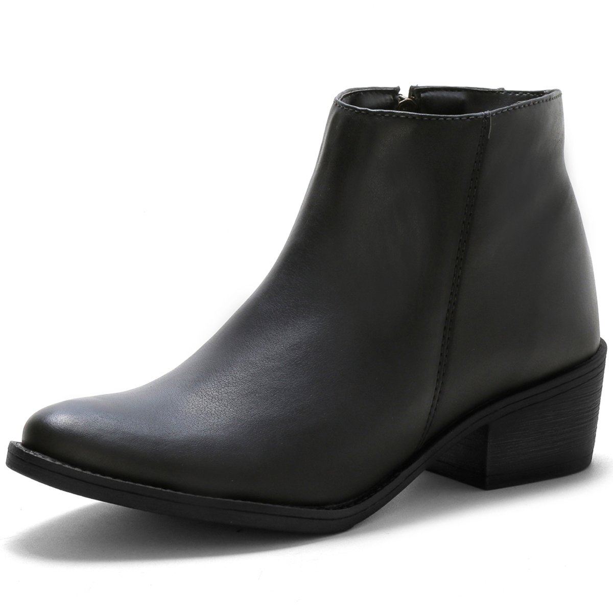 Bota Casual Feminina Bredeni Coturno Salto Baixo Ziper Conforto Estilo