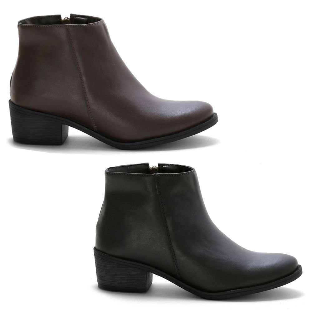 Kit 2 Bota Feminina Salto Baixo Bredeni Coturno Casual Ziper Conforto Estilo