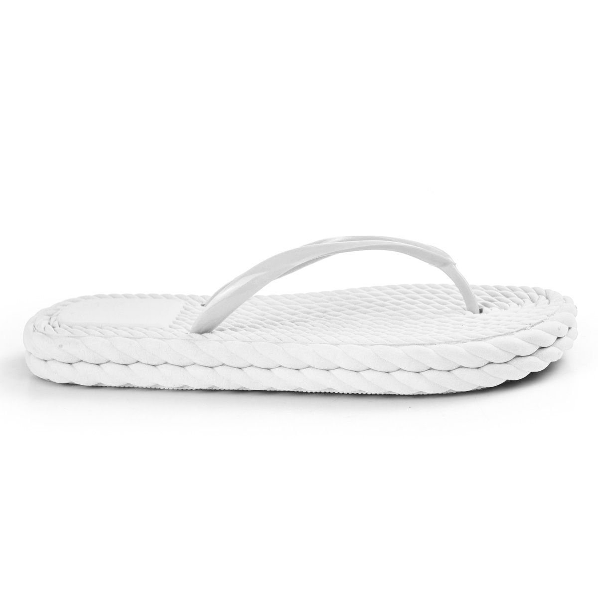 Chinelo Feminino Flat Rasteirinha Anatomica Ortopedico Leve Macio Confortavel Branco 2