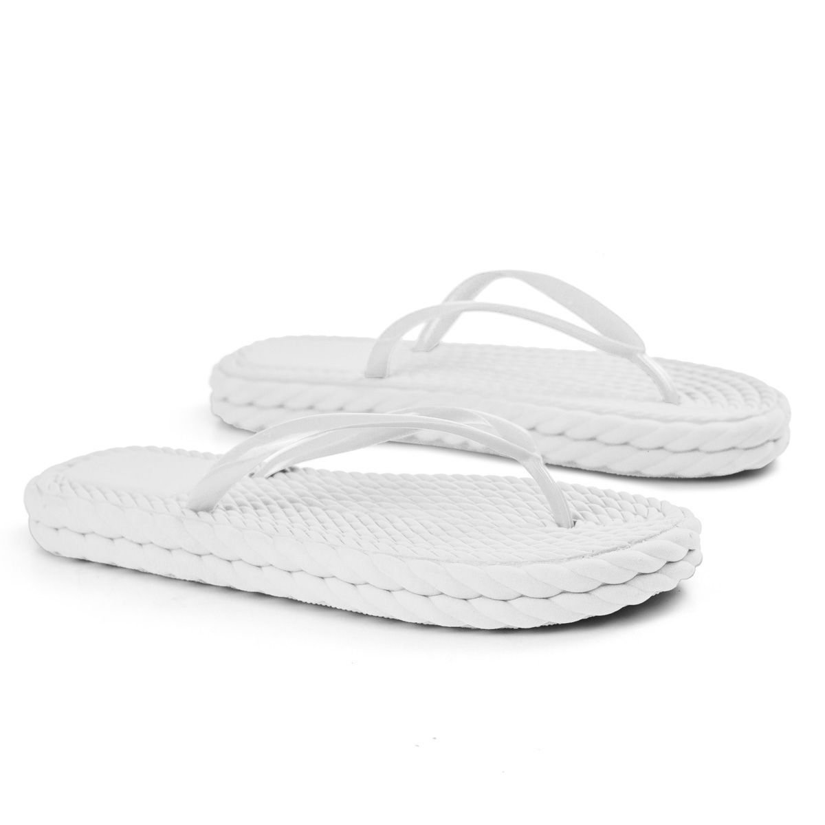 Chinelo Feminino Flat Rasteirinha Anatomica Ortopedico Leve Macio Confortavel Branco 3