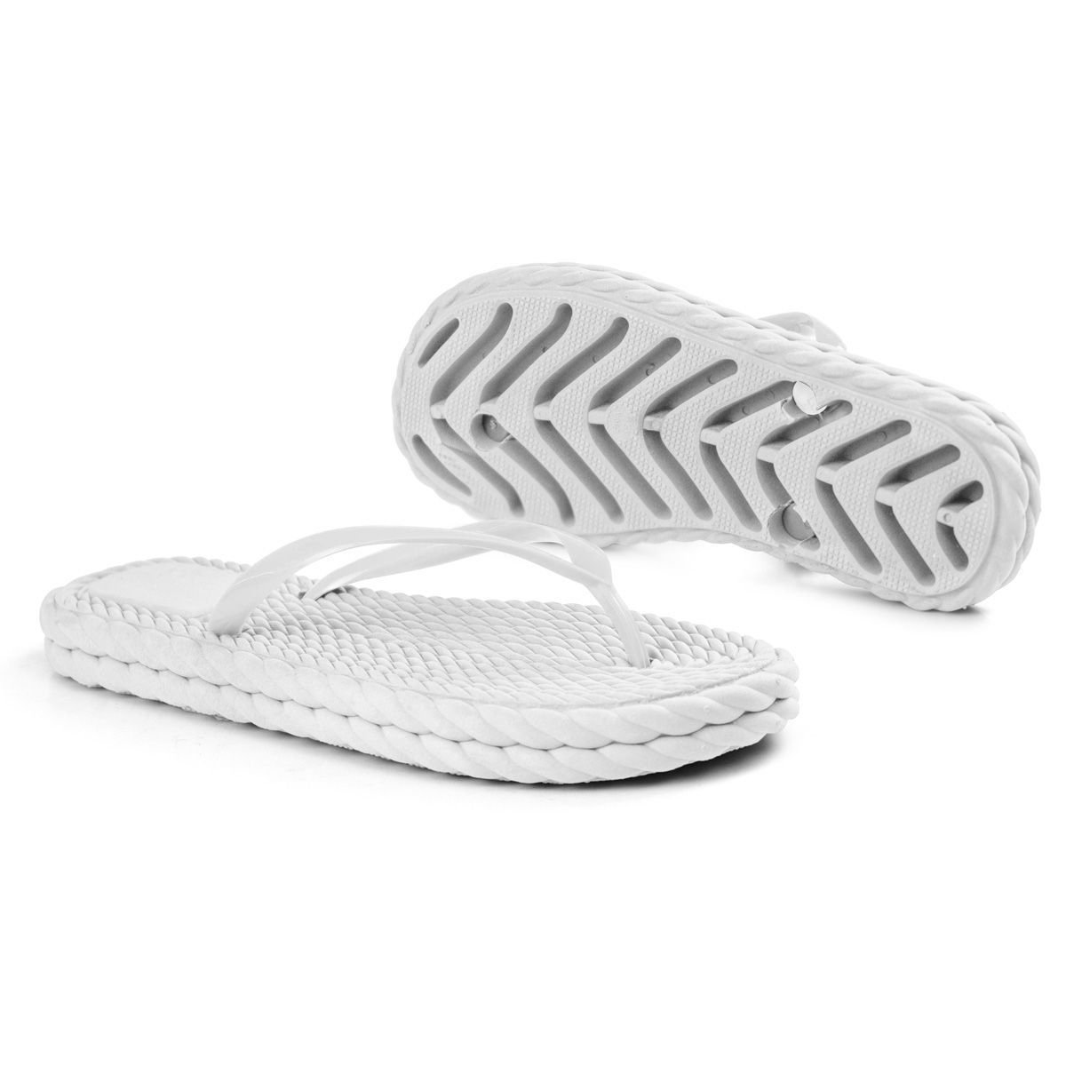 Chinelo Feminino Flat Rasteirinha Anatomica Ortopedico Leve Macio Confortavel Branco 4