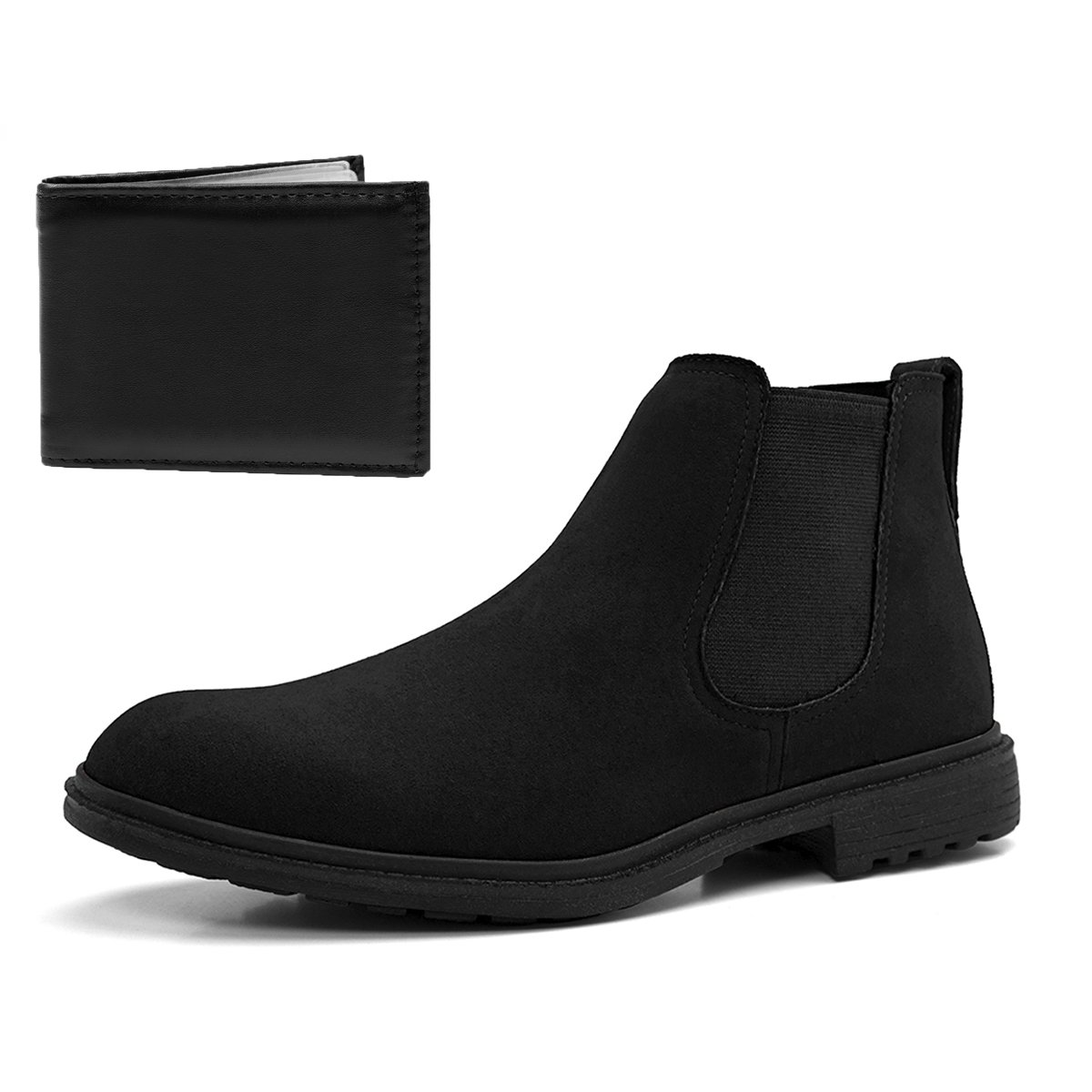 Bota Masculina Chelsea Com Carteira Bredeni Botina Confortavel Resistente Dia a Dia Preto 2