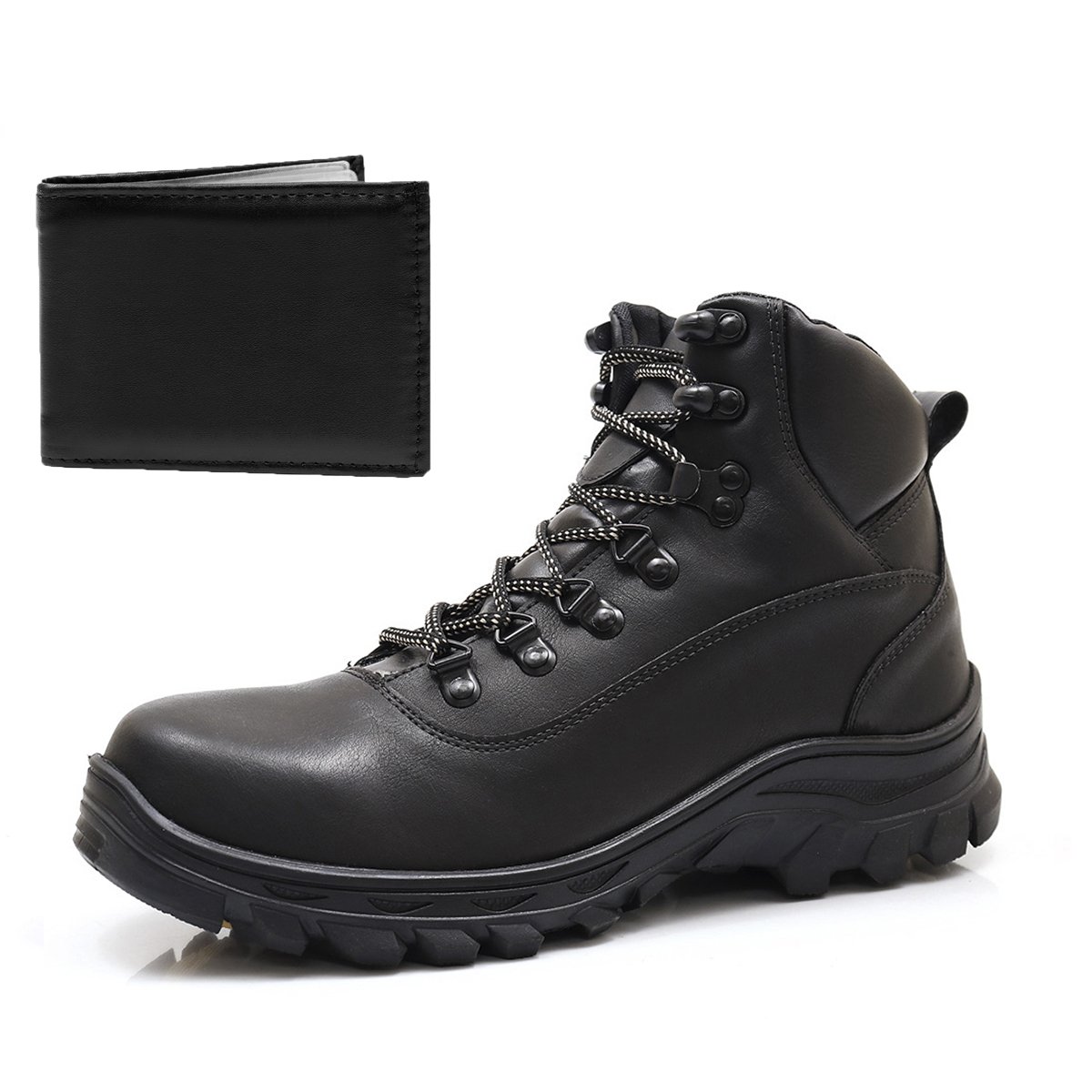 Bota Masculina Adventure Com Carteira Bredeni Coturno Trilha Confortavel Estiloso Preto 2