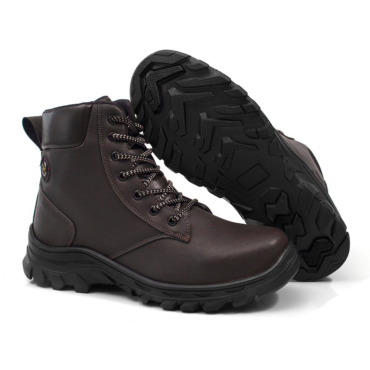 Bota Masculina Trilha Com Carteira Bredeni Coturno Estilo Adventure Confortavel Leve Marrom 4