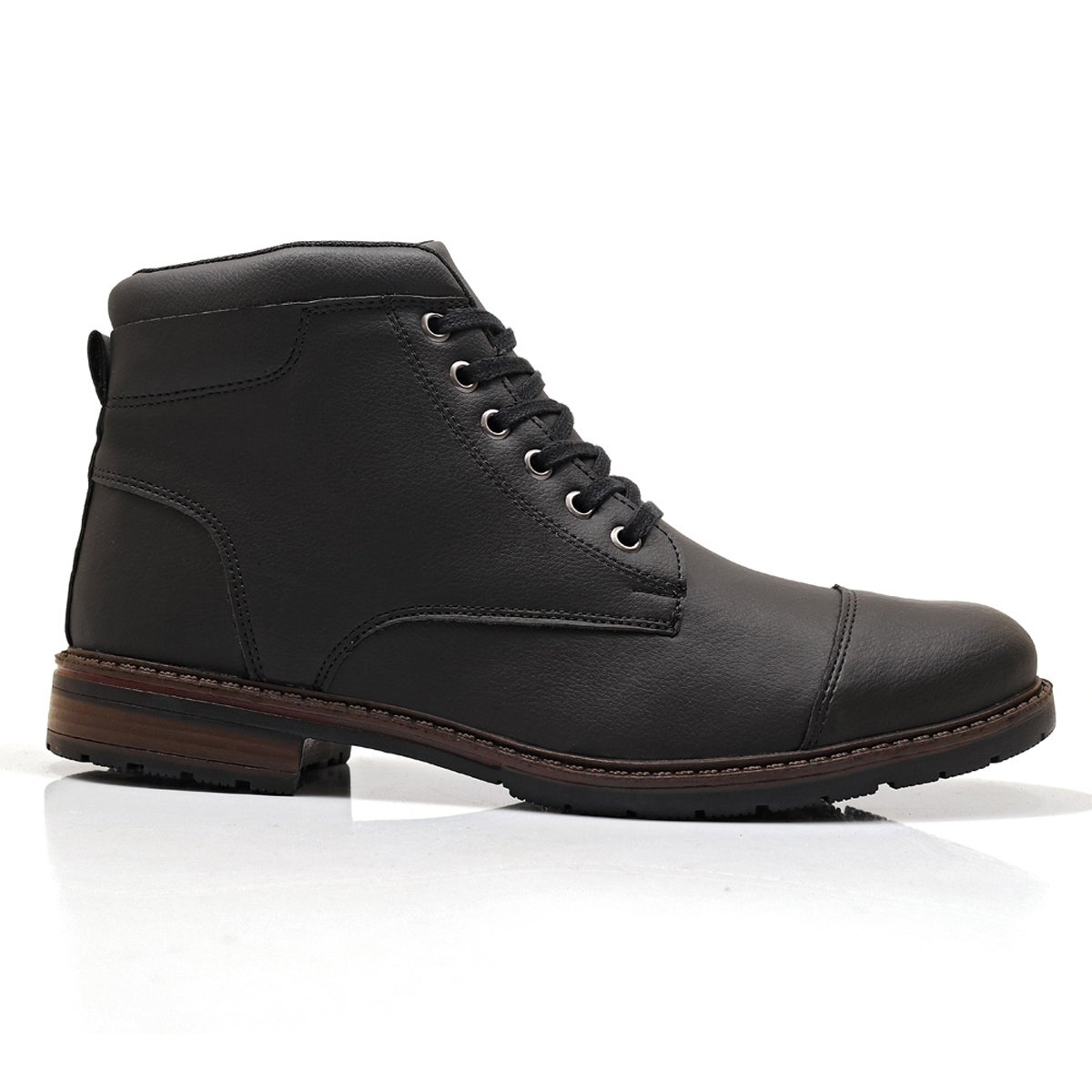 Bota Masculina Casual Bredeni Coturno Cano Baixo Confortavel Macio Leve Preto 2