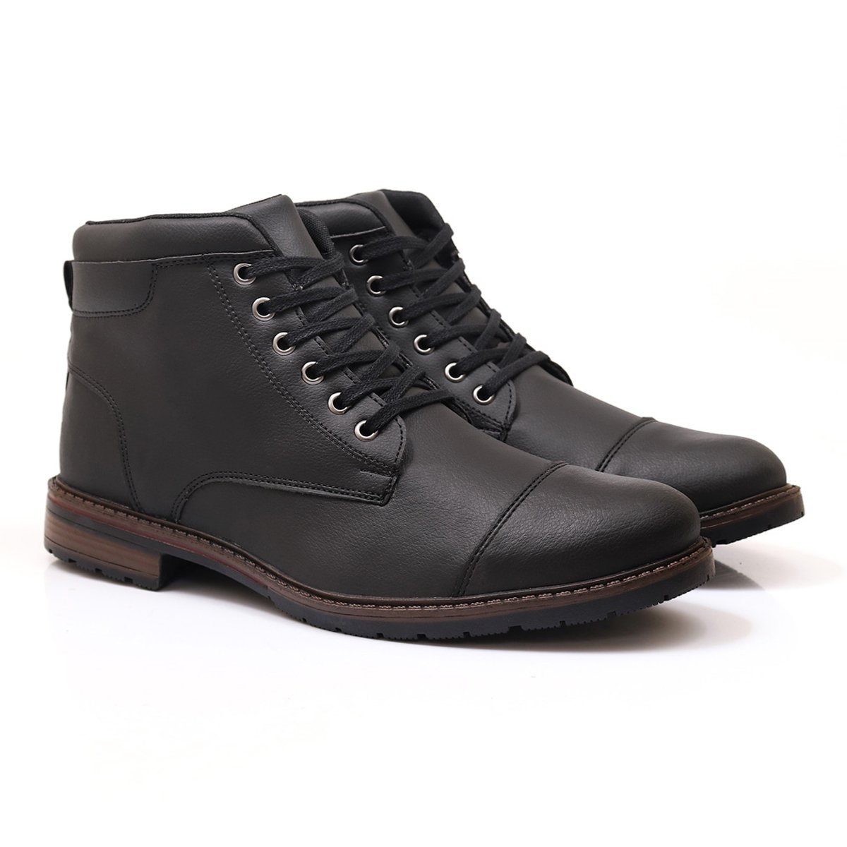 Bota Masculina Casual Bredeni Coturno Cano Baixo Confortavel Macio Leve Preto 3