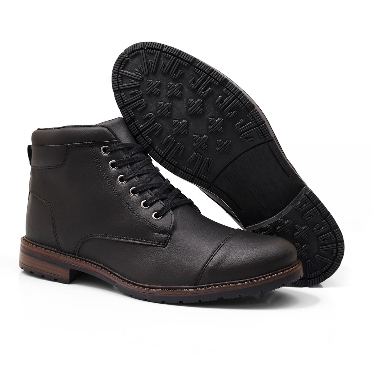 Bota Masculina Casual Bredeni Coturno Cano Baixo Confortavel Macio Leve Preto 4