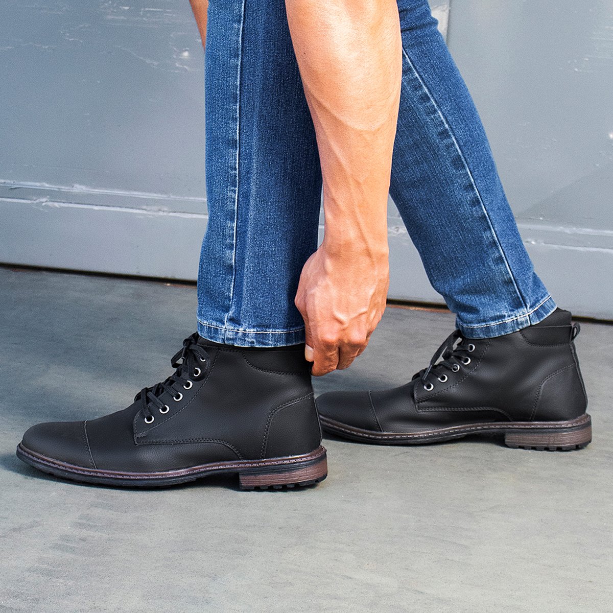 Bota Masculina Casual Bredeni Coturno Cano Baixo Confortavel Macio Leve Preto 5