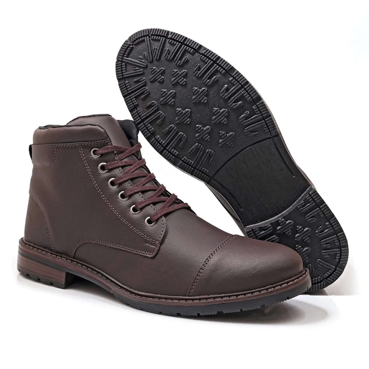 Bota Masculina Casual Com Carteira Bredeni Coturno Cano Baixo Confortavel Macio Leve Marrom 4