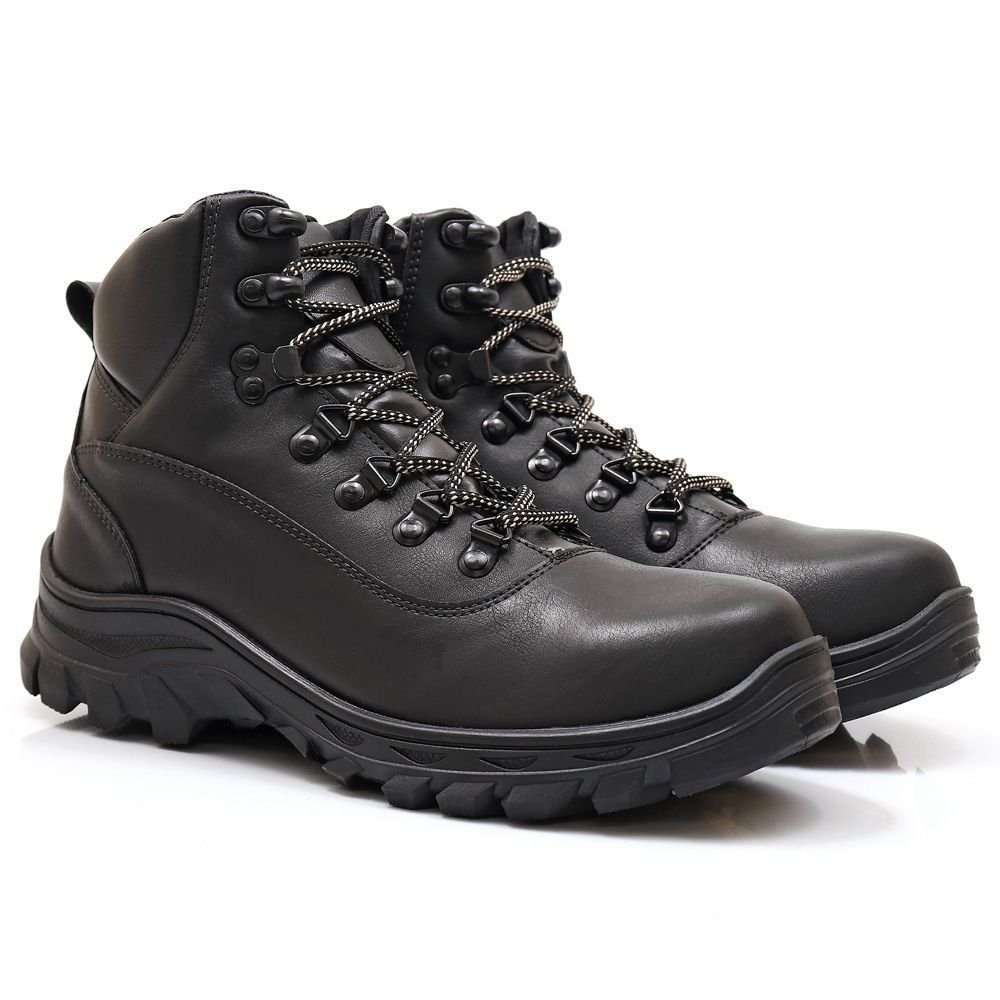 Kit 2 Bota Masculina Adventure Bredeni Coturno Trilha Confortavel Estiloso Preto/Marrom 3