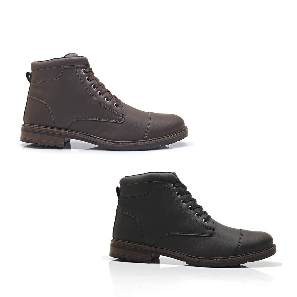 Kit 2 Bota Masculina Casual Bredeni Coturno Cano Baixo Confortavel Macio Leve
