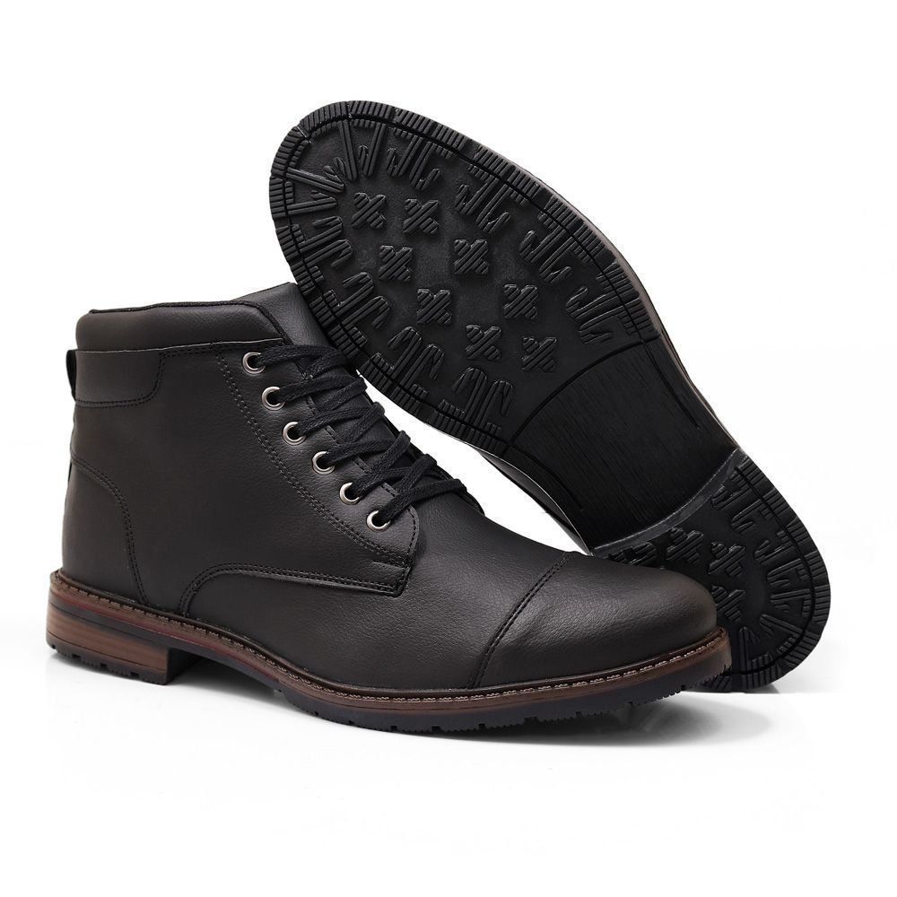 Kit 2 Bota Masculina Casual Bredeni Coturno Cano Baixo Confortavel Macio Leve Marrom/Preto 7