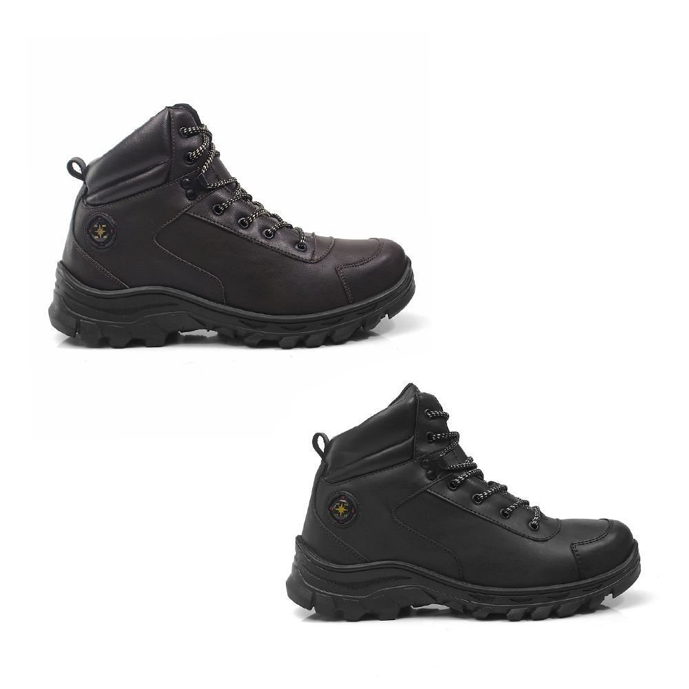 Kit 2 Bota Masculina Trakking Bredeni Coturno Estilo Adventure Confortavel Leve