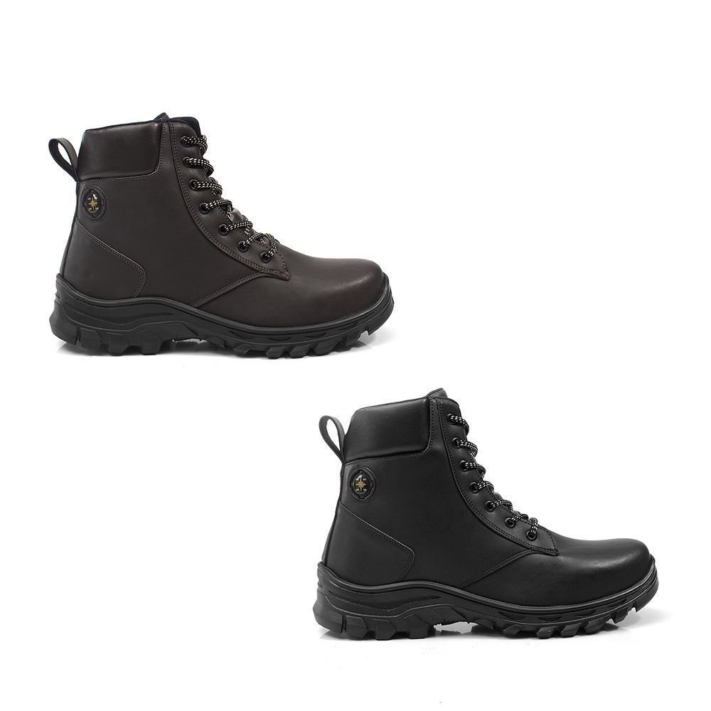Kit 2 Bota Masculina Trilha Bredeni Coturno Estilo Adventure Confortavel Leve