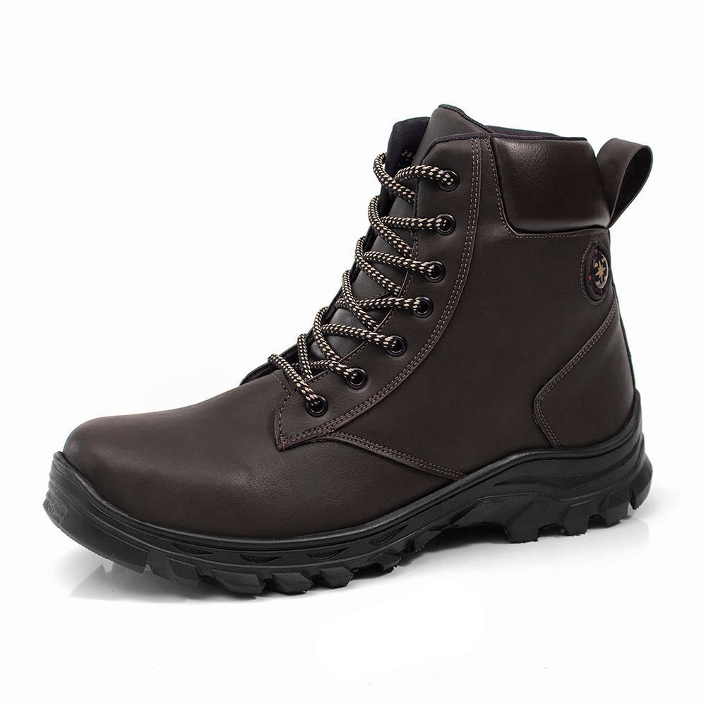Kit 2 Bota Masculina Trilha Bredeni Coturno Estilo Adventure Confortavel Leve Preto/Marrom 2