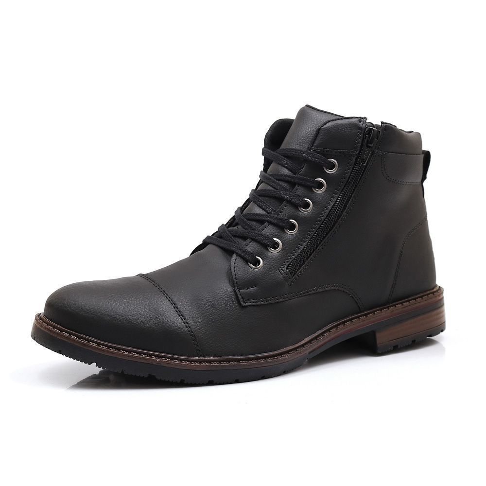 Kit 2 Bota Masculina Casual Bredeni Coturno Cano Baixo Confortavel Com Ziper Preto/Marrom 5