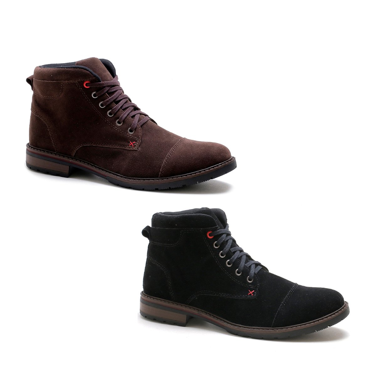 Bota Masculina Casual Bredeni Coturno Cano Medio Camurca Confortavel Leve