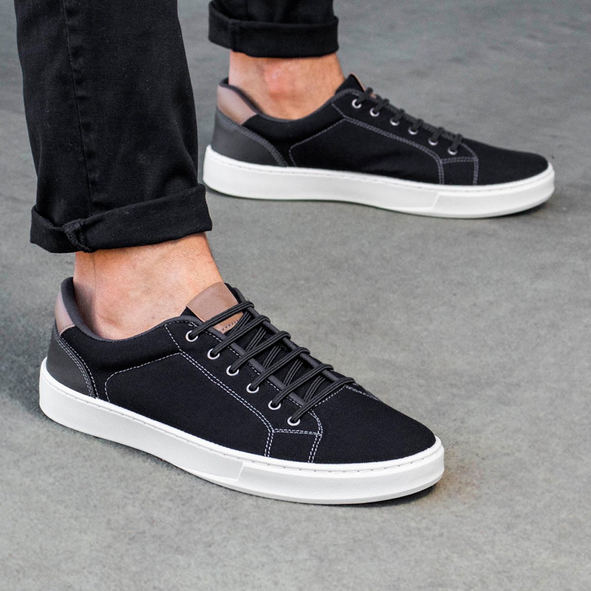 Sapatenis Masculino Lona Bredeni Cadarco Macio Dia a Dia Conforto Preto 5