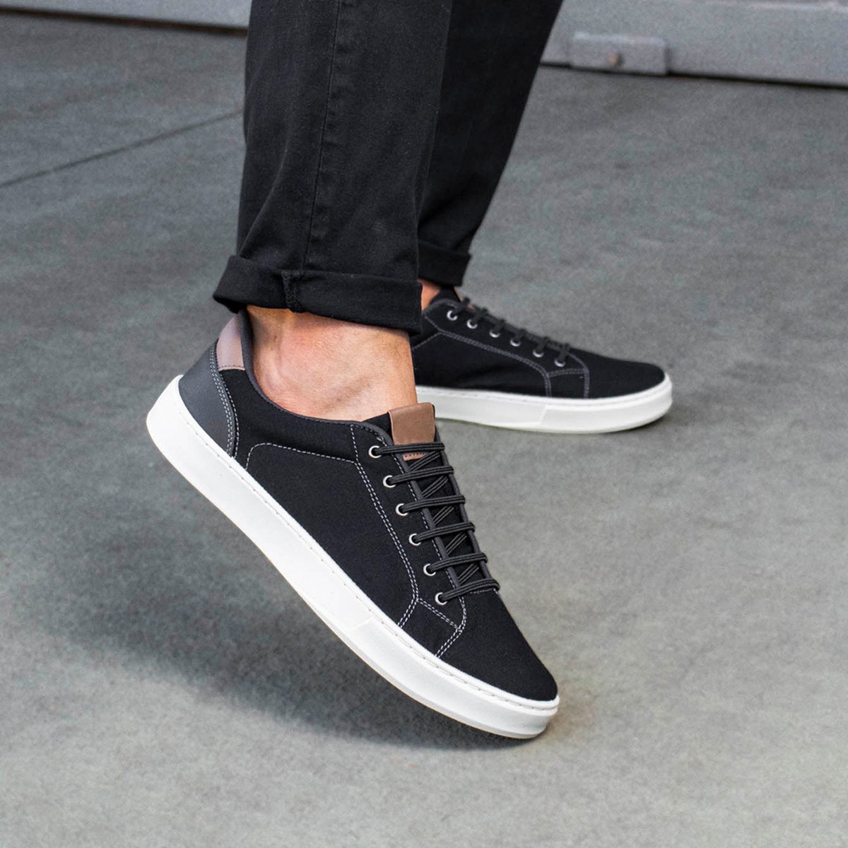 Sapatenis Masculino Lona Bredeni Cadarco Macio Dia a Dia Conforto Preto 6