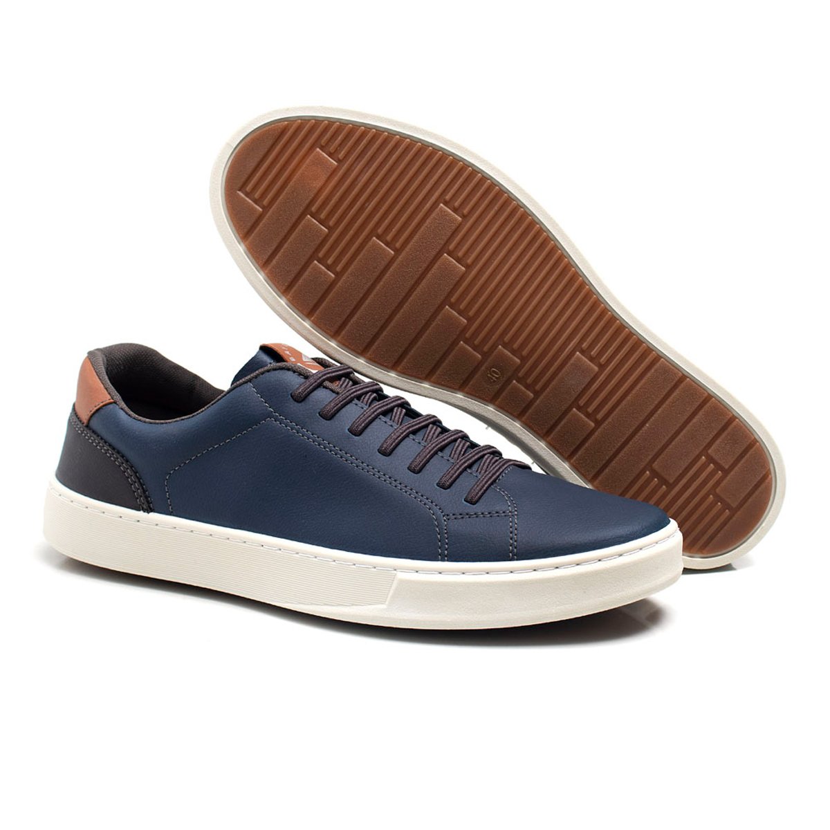 Sapatenis Casual Masculino Bredeni Com Cadarco Dia a Dia Confortavel Azul Marinho 4