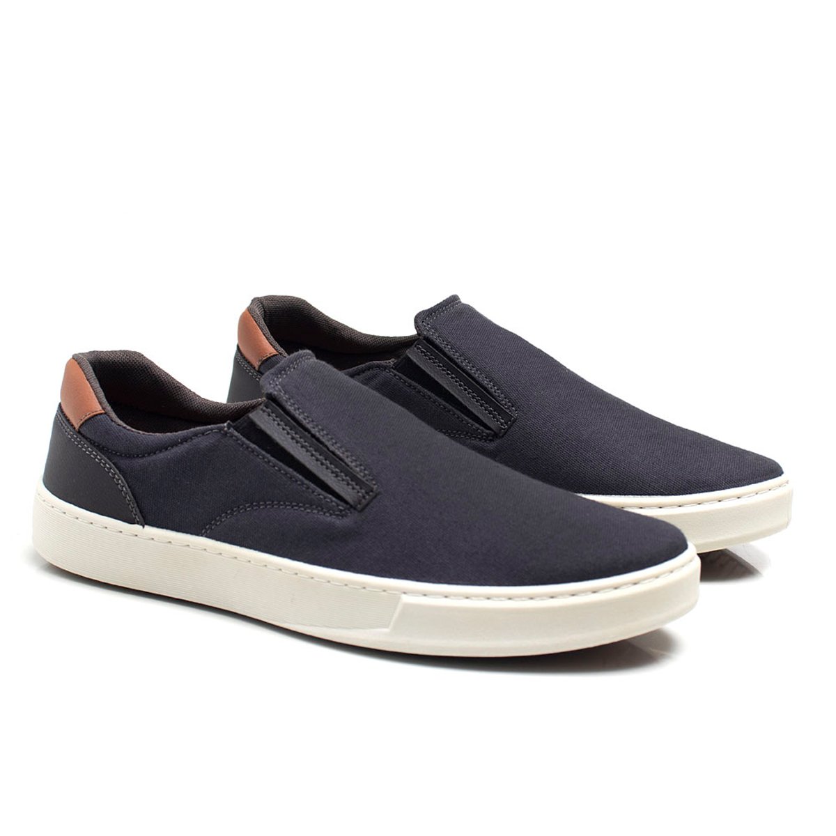 Sapatenis Slip on Masculino Com Carteira Leve Confortavel Moderno Dia Dia Azul Marinho 3
