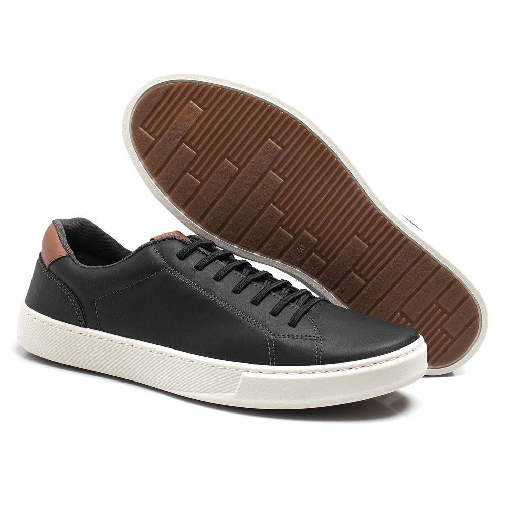 Sapatenis Casual Masculino Com Carteira Bredeni Tenis Conforto Macio Estilo Verao Preto 4