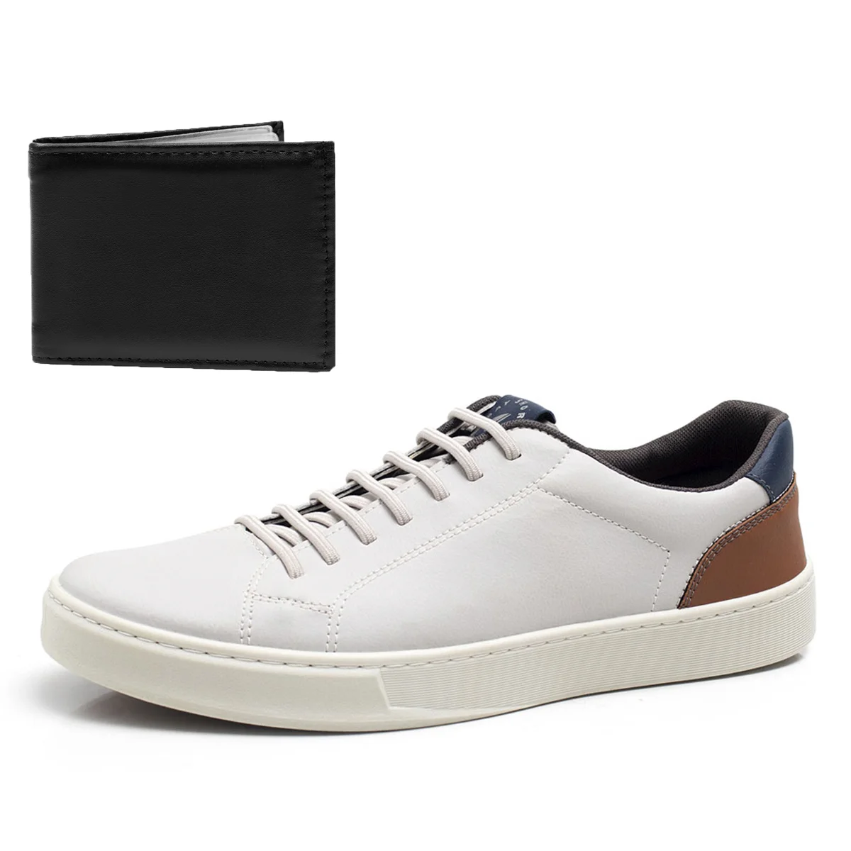 Sapatenis Casual Masculino Com Carteira Bredeni Cadarco Dia a Dia Confortavel Cinza 2