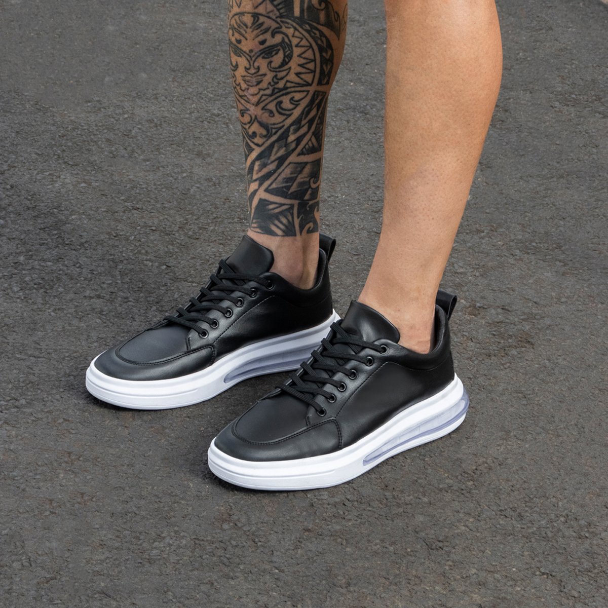 Tenis Masculino Casual Bredeni Caminhada Bolha Ar Confort Preto 6