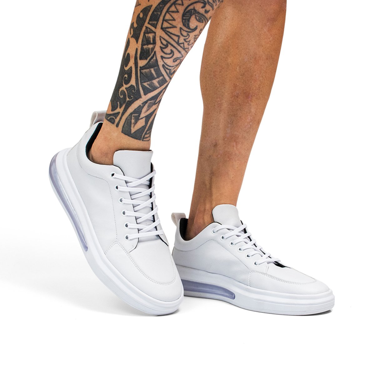 Tenis Masculino Casual Bredeni Academia Bolha Ar Confort Branco 2