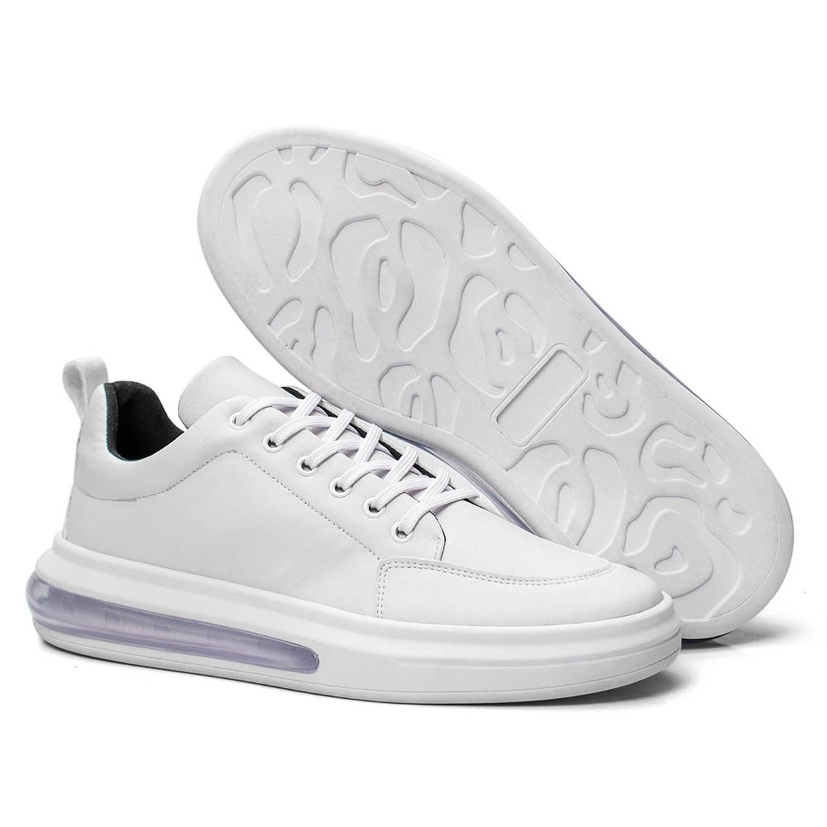 Tenis Masculino Casual Bredeni Academia Bolha Ar Confort Branco 5