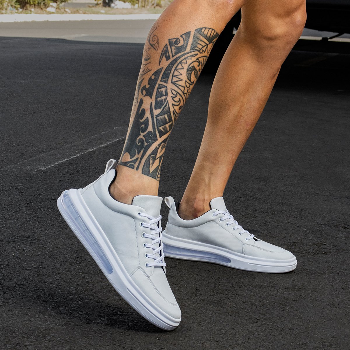 Tenis Masculino Casual Bredeni Academia Bolha Ar Confort Branco 6