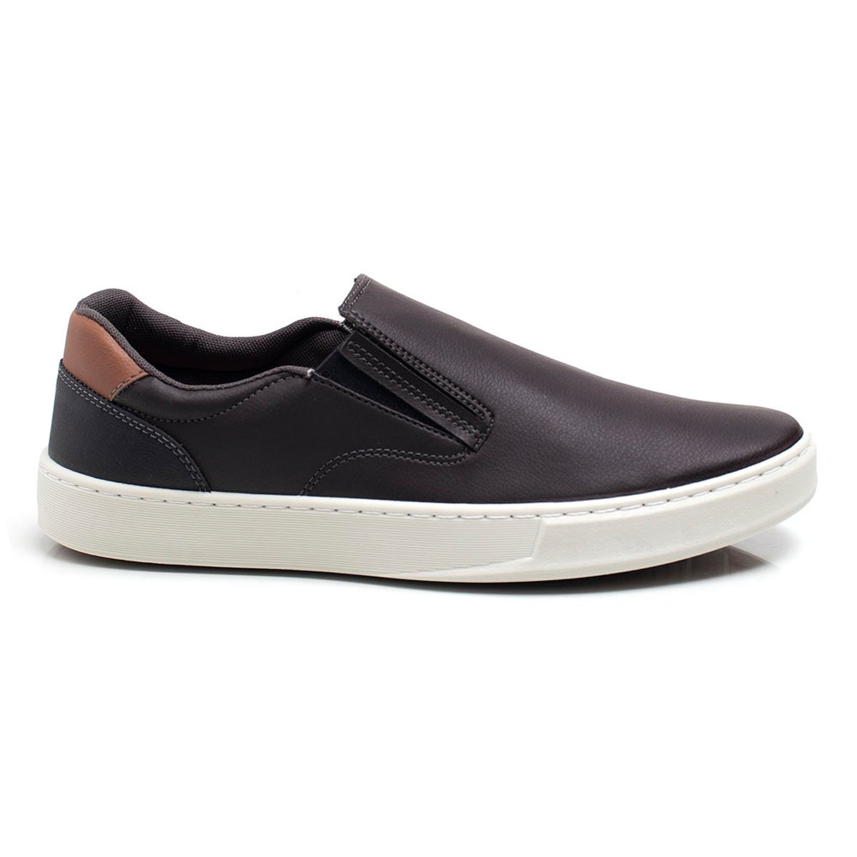 Tenis Sapatenis Slip On Masculino Casual Confortavel Caminhada Macio Leve Marrom 2