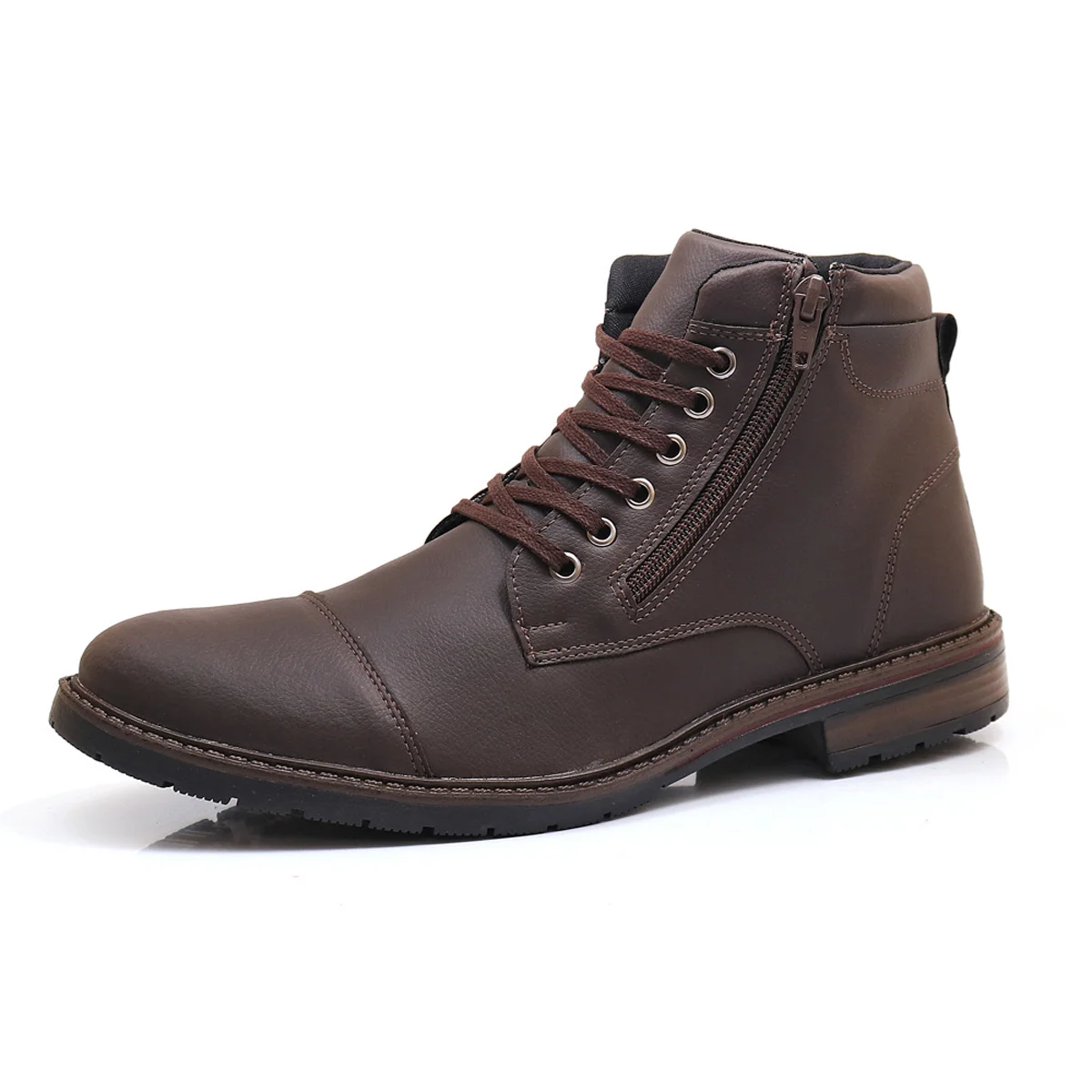Bota Bredeni Masculina Casual Coturno Cano Baixo Confortavel Com Ziper