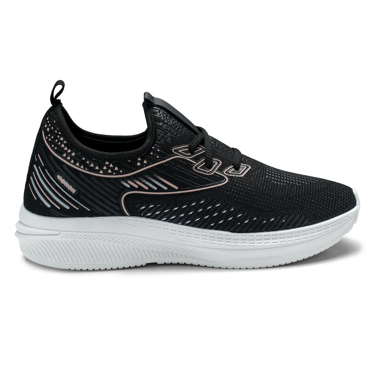 Tenis Feminino Bredeni Caminhada Academia Macio Confortavel Treino Dia A Dia Preto/Rosa 2