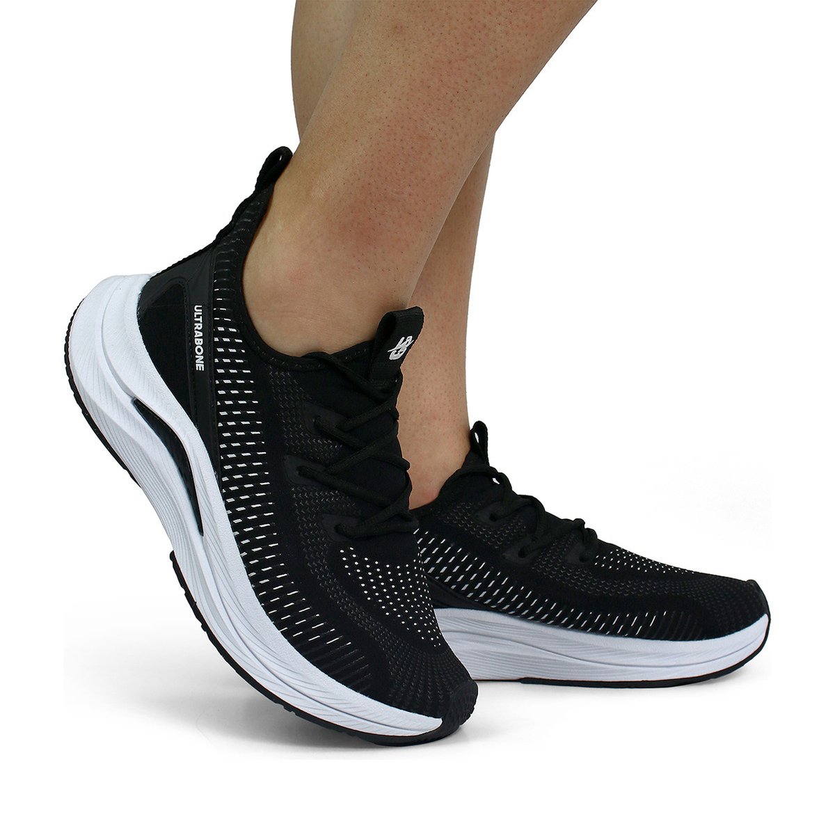 Tenis Feminino Esportivo Bredeni Resistente Antiderrapante Leve Confortavel Caminhada Treino Academia Preto 2