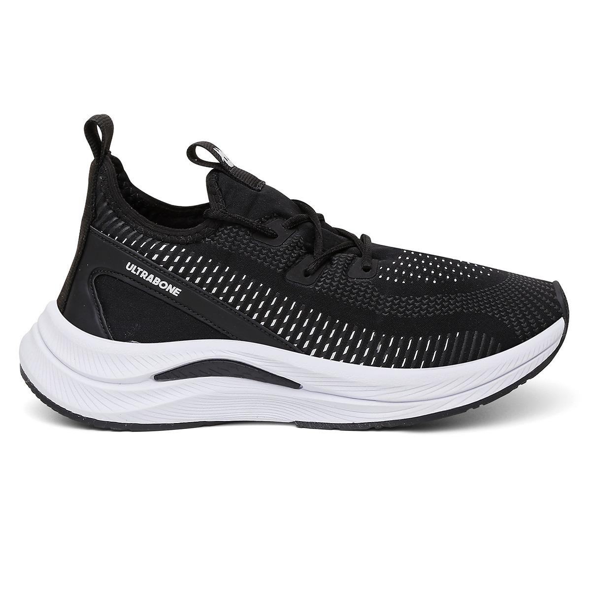 Tenis Feminino Esportivo Bredeni Resistente Antiderrapante Leve Confortavel Caminhada Treino Academia Preto 3