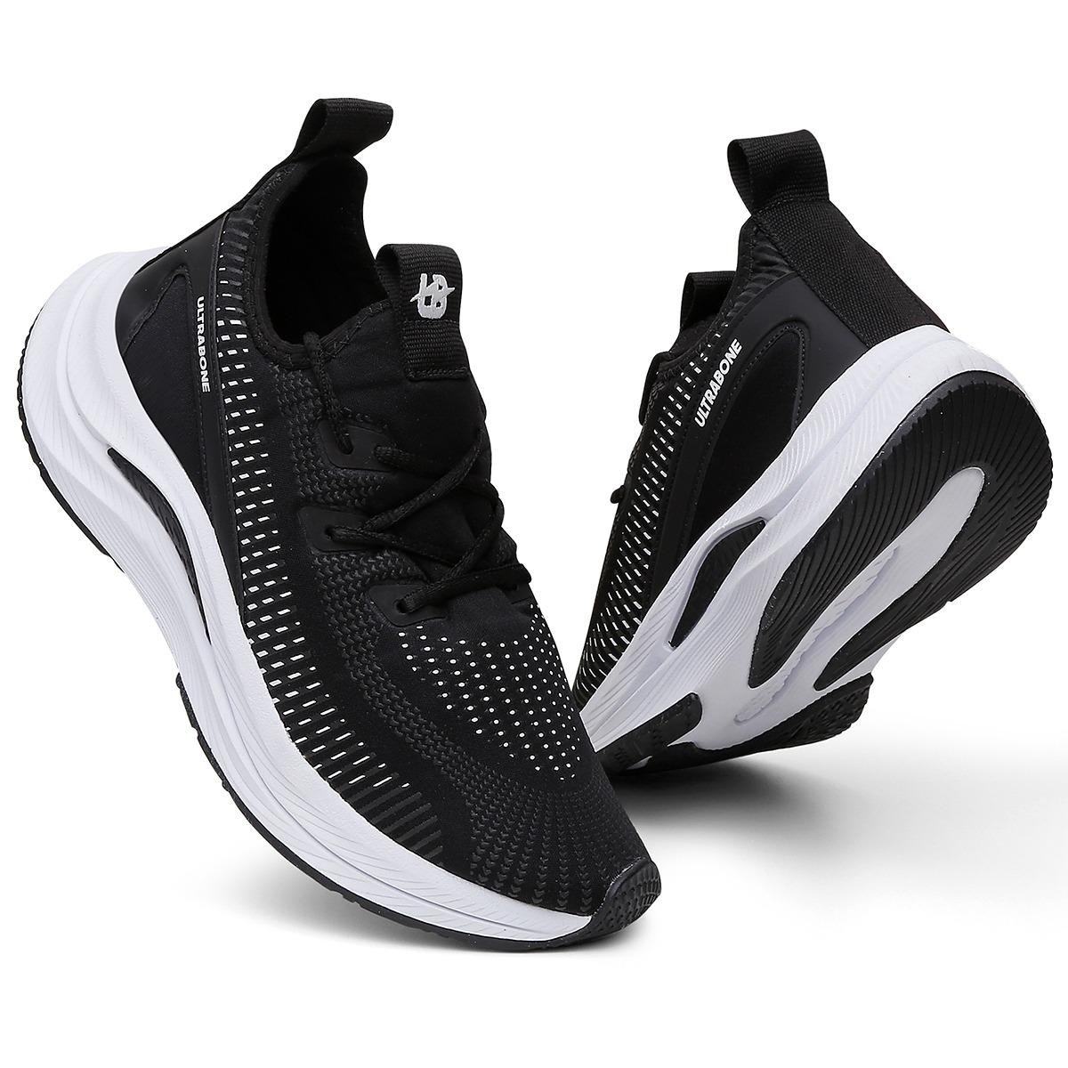 Tenis Feminino Esportivo Bredeni Resistente Antiderrapante Leve Confortavel Caminhada Treino Academia Preto 4