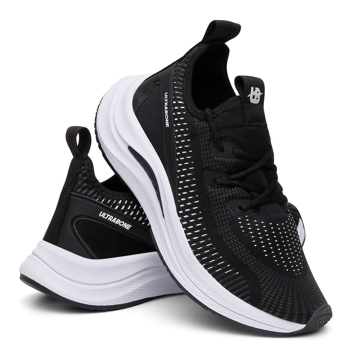 Tenis Feminino Esportivo Bredeni Resistente Antiderrapante Leve Confortavel Caminhada Treino Academia Preto 5