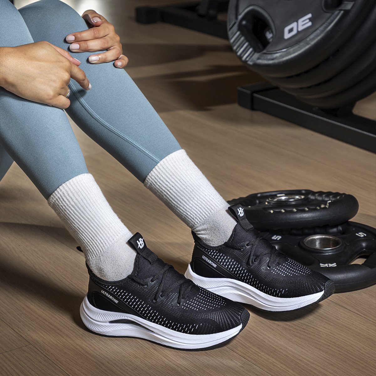 Tenis Feminino Esportivo Bredeni Resistente Antiderrapante Leve Confortavel Caminhada Treino Academia Preto 6