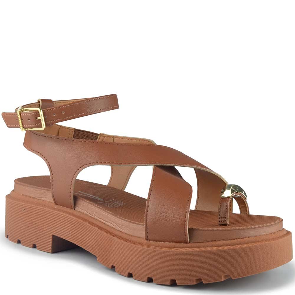 Sandália Flatform Vizzano Feminina Tratorada 6499.122 Marrom 2