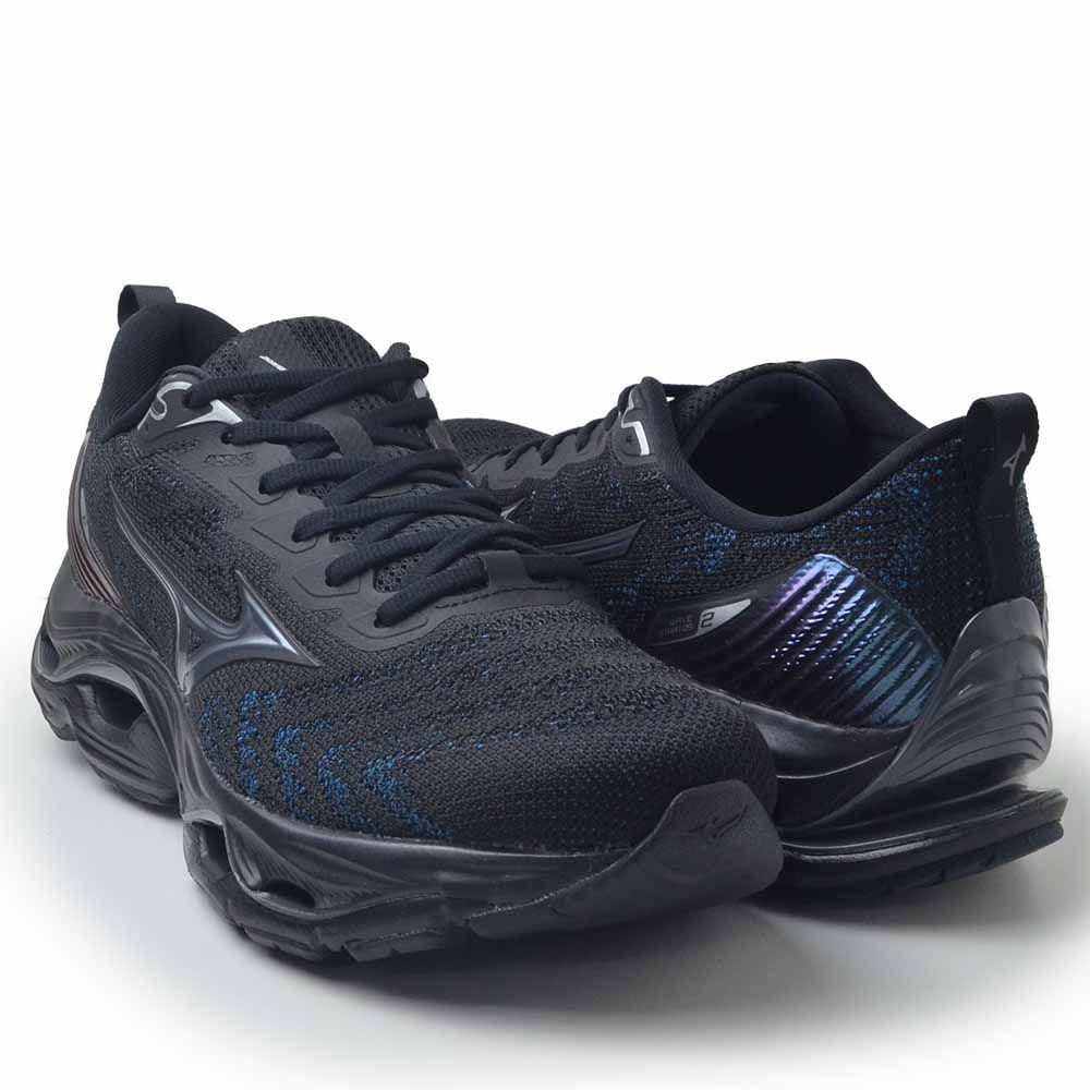 Tênis Esportivo Mizuno Masculino Stratos 2 101075075 Preto/Azul 6