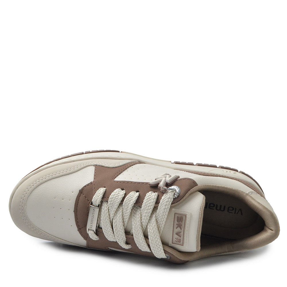 Tênis Casual Via Marte Feminino 219-015-04 Bege 4
